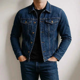 Jeansjacke Herren in Marineblau