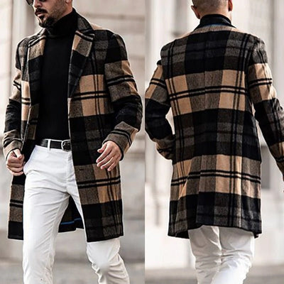 Karierte Wolljacken mit Druck