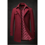 Josef | Herren Elegante Winterjacke Langarm in Burgunderrot