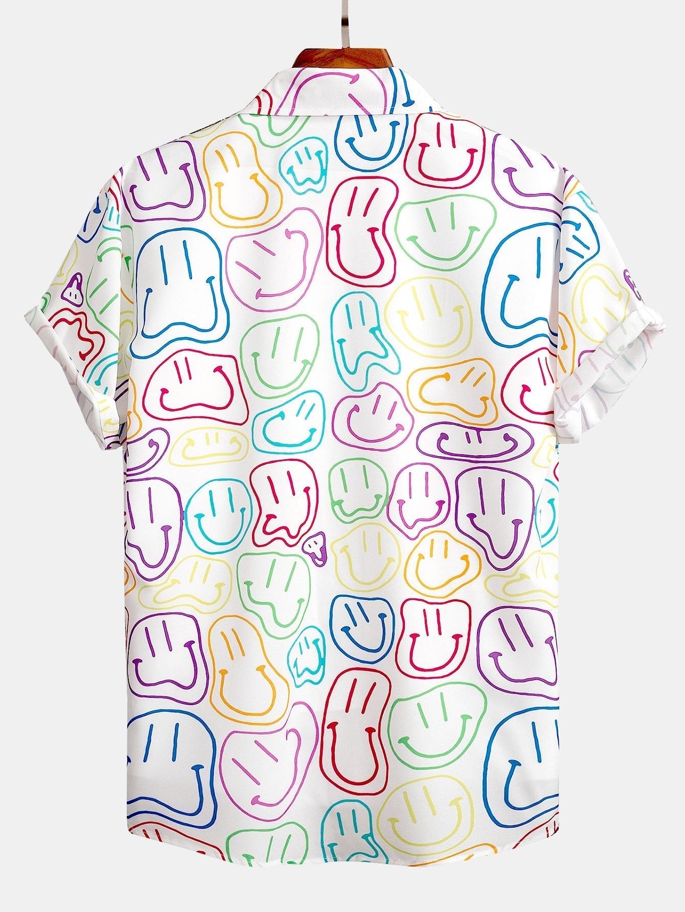 Button-up-Mieder mit buntem Smiley-Druck