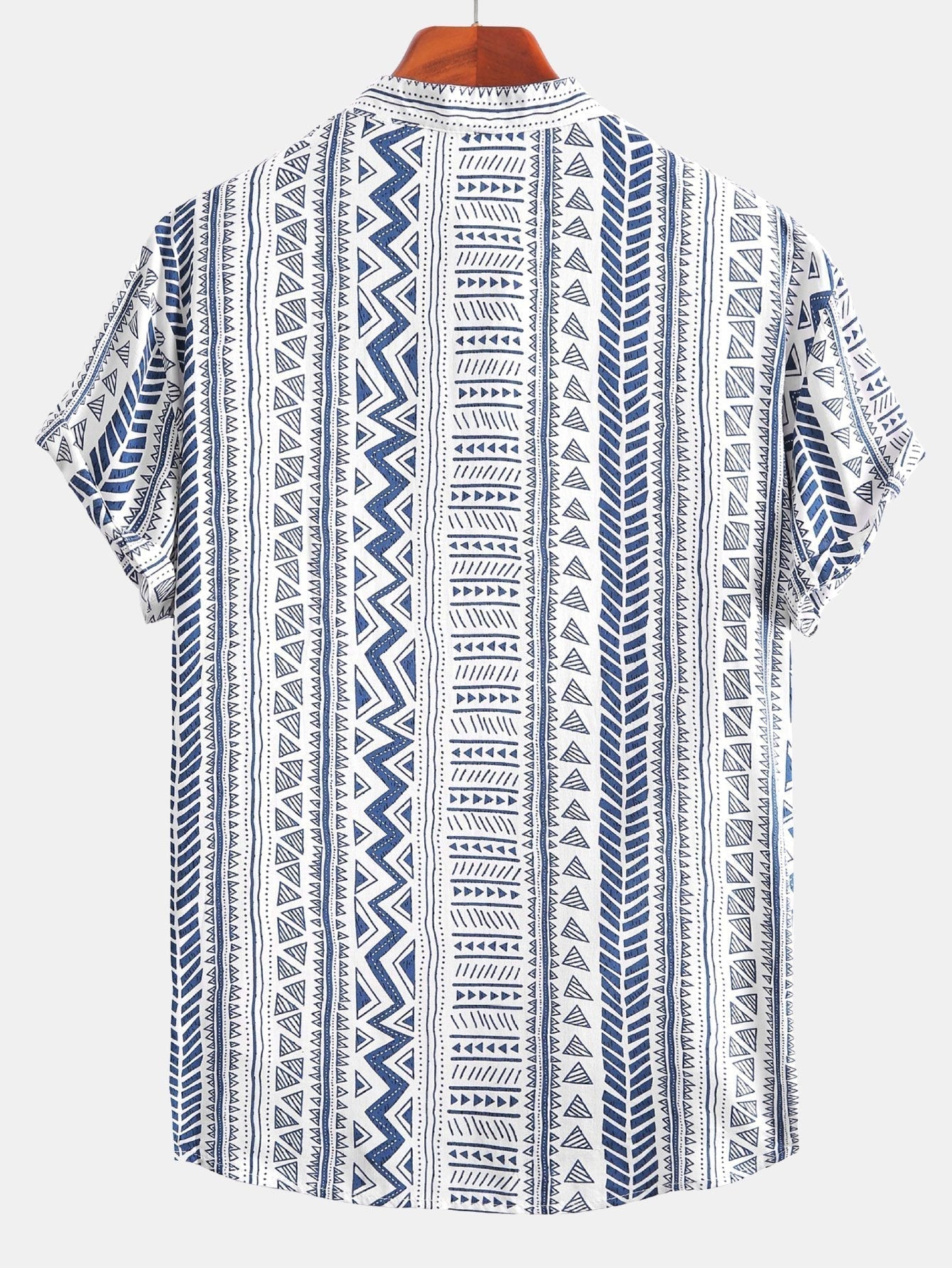 Shirt mit geometrischem Tribal-Druck und halber Knopfleiste mit Henley-Kragen