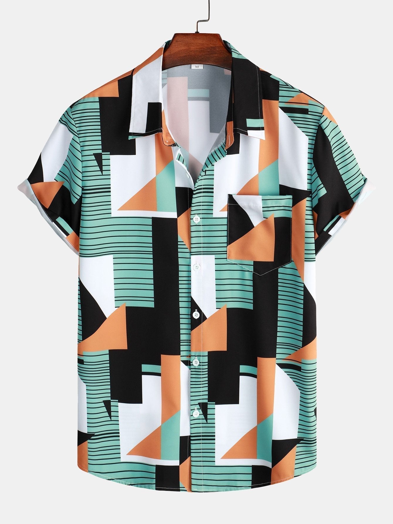 Shirt mit geometrischem Streifenmuster