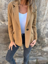 Nyomi | Ein-Knopf-Blazer in Braun