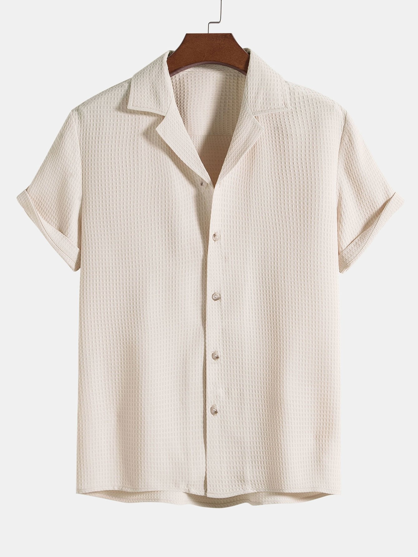 Shirt und Shorts mit Waffelkragen Revere-Kragen