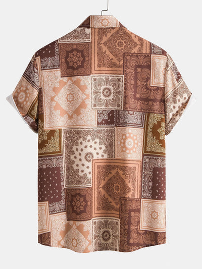 Shirt und Shorts mit Paisley-Patchwork-Druck