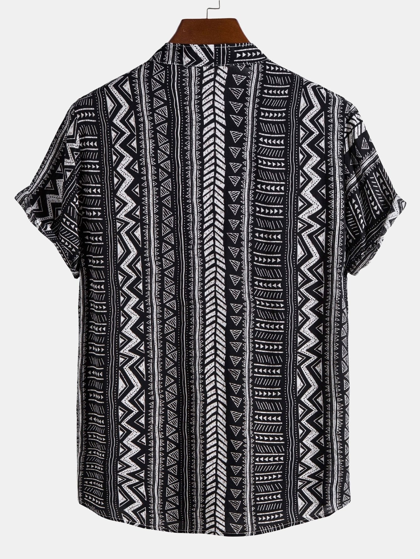 Shirt mit geometrischem Tribal-Druck und halber Knopfleiste mit Henley-Kragen