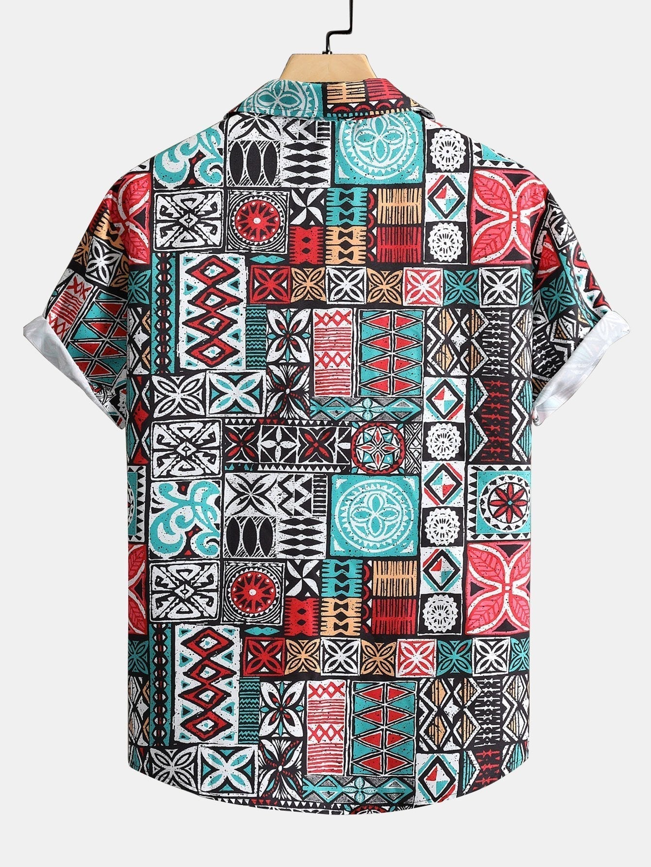 Stove Patchwork Print Button Up Hemd