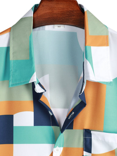 Geometrisch bedrucktes Hemd mit Knopfverschluss