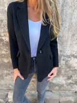 Nyomi | Ein-Knopf-Blazer in Schwarz