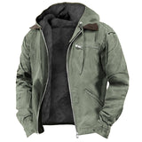 Owenn | Moderne Outdoor-Jacke für Herren mit Kapuze und Kordelzug in Vert armée