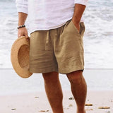 Kaspar | Herren Kordelzug Shorts Bermuda in Khaki