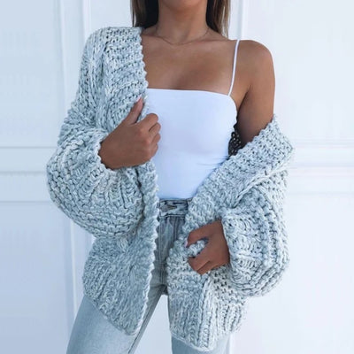 Lockerer Cardigan-Pullover