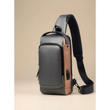 Kilian | Herren Schultertasche mit USB Anschluss und Zahlenschloss in Grau