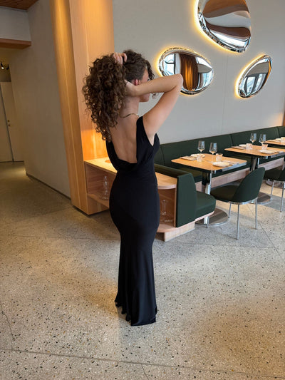 Damen Maxikleid ärmellos Baumwolle V-Ausschnitt für Sommer & Party