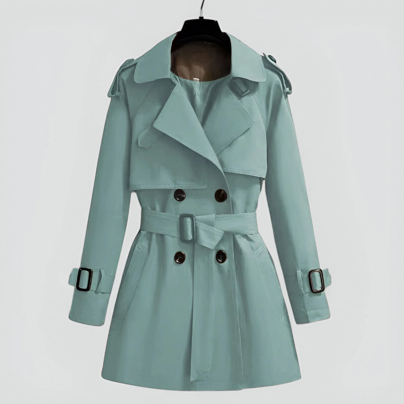 Klassischer Damen Trenchcoat mit Gürtel und Knöpfen