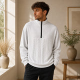 Konrad | Herren Strickpullover mit Kragen in Weiß