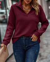 Gina | Lässiger Zip-up-Pullover in Rot