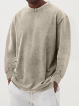 Nestor | Rundhalsausschnitt Langarmshirt in Beige