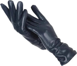 Lammfell Handschuhe Damen in Marineblau