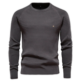 Lazar | Herren Pullover mit Strickmuster und Langarm in Dunkelgrau
