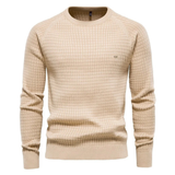 Lazar | Herren Pullover mit Strickmuster und Langarm in Beige