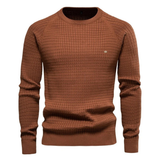 Lazar | Herren Pullover mit Strickmuster und Langarm in Braun