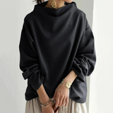 Lea | Damen Pullover aus Strick mit Rollkragen in Schwarz