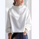 Lea | Damen Pullover aus Strick mit Rollkragen in Weiß