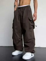 Lennox | Herren Cargohose Weites Bein Relaxed Fit in Dunkelbraun