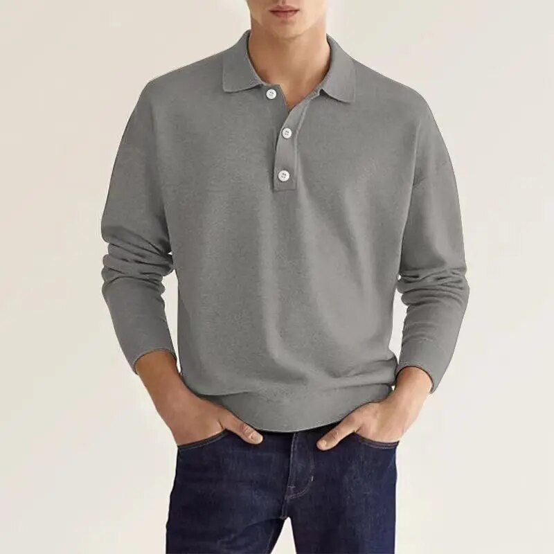 Asier - Komfortables Langarm Poloshirt Herren
