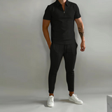 Lysander | Herren Trainingsanzug Polo Set in Schwarz