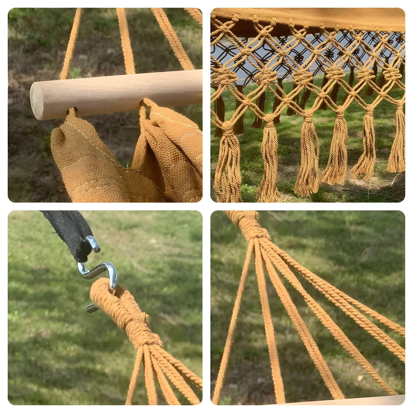 SwiftMesh Hammock - Verdickte Swing-Hängematte mit Holzstäben