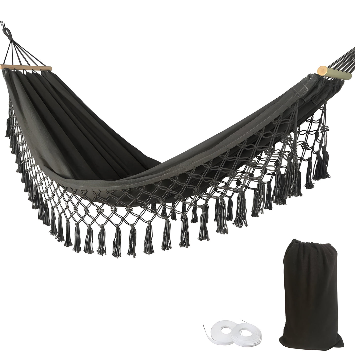 SwiftMesh Hammock - Verdickte Swing-Hängematte mit Holzstäben