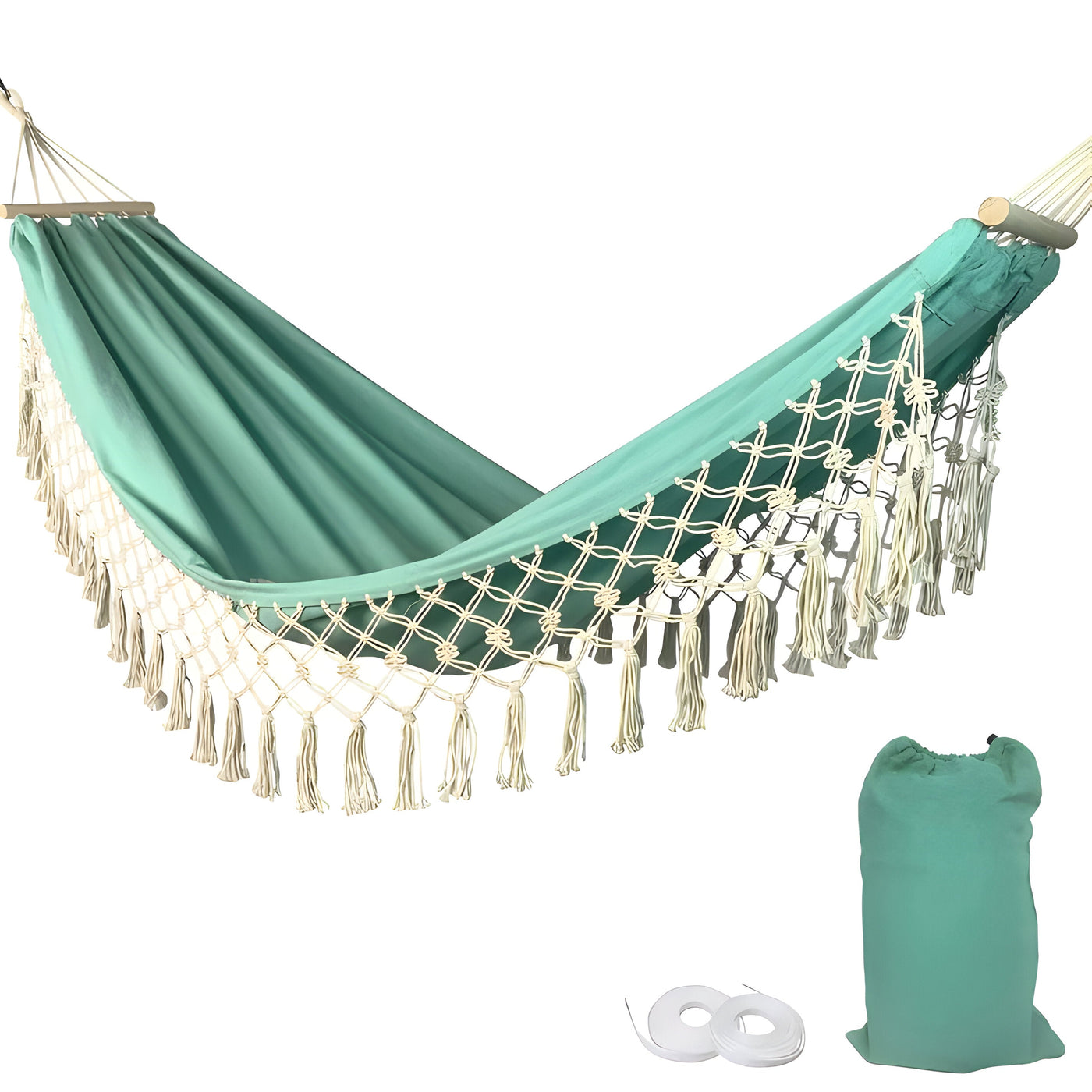 SwiftMesh Hammock - Verdickte Swing-Hängematte mit Holzstäben