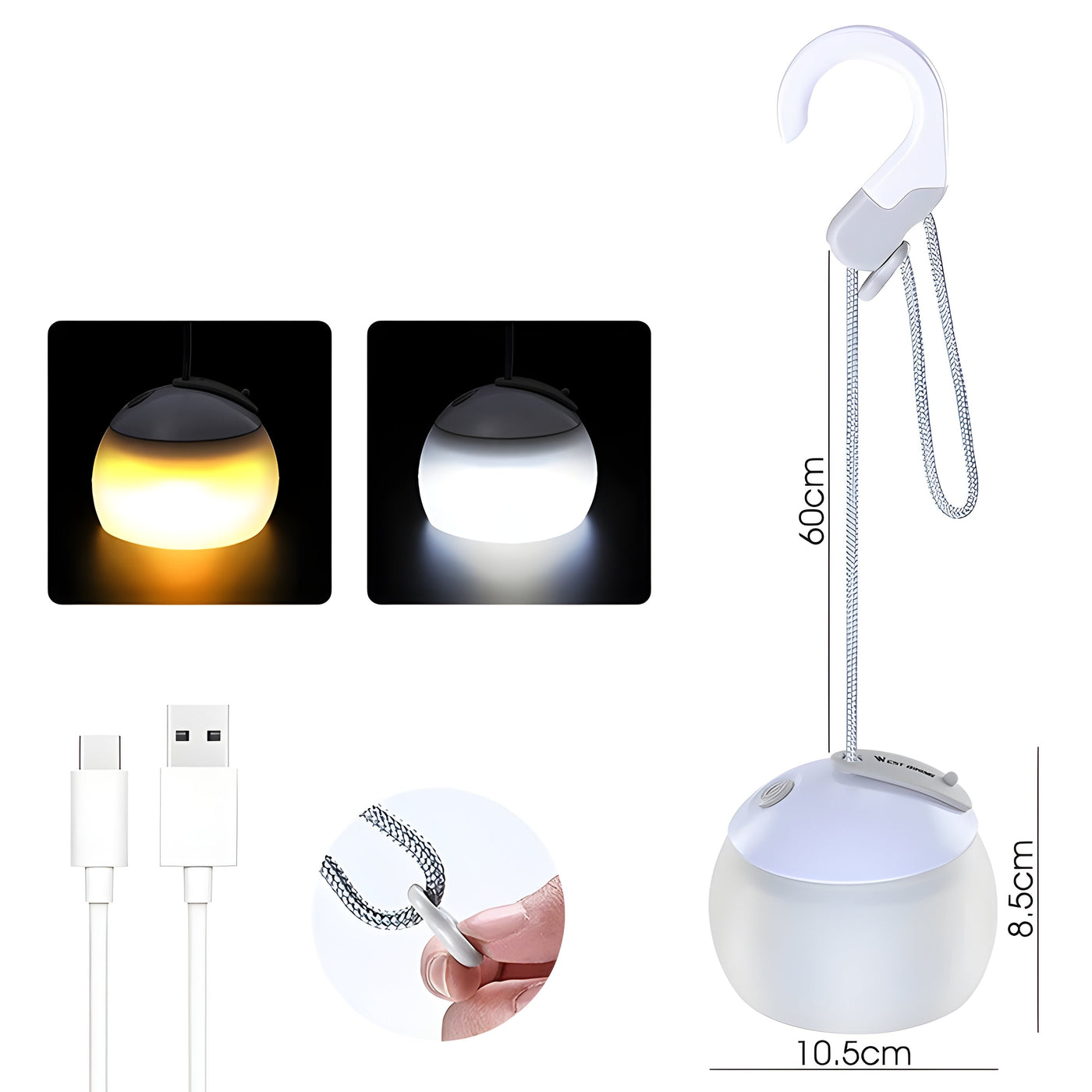 GlowTrek - LED-Hängelampe, Wiederaufladbar