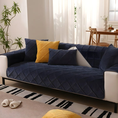 CorduroyComfort Cover - Lässiger, Rutschfester Samt-Sofa-Bezug