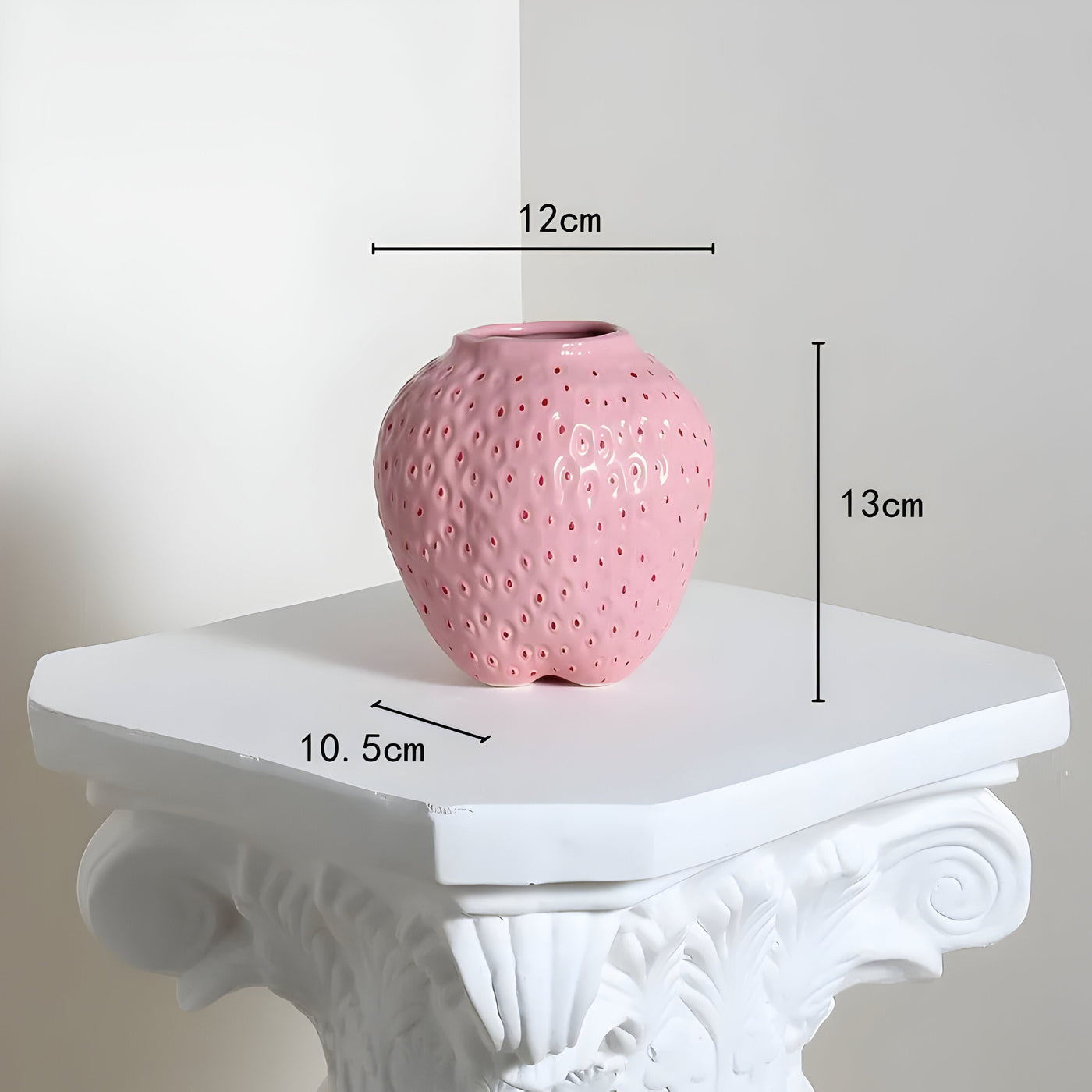 BerryHaven Vase - Keramische Erdbeer Blumenvase