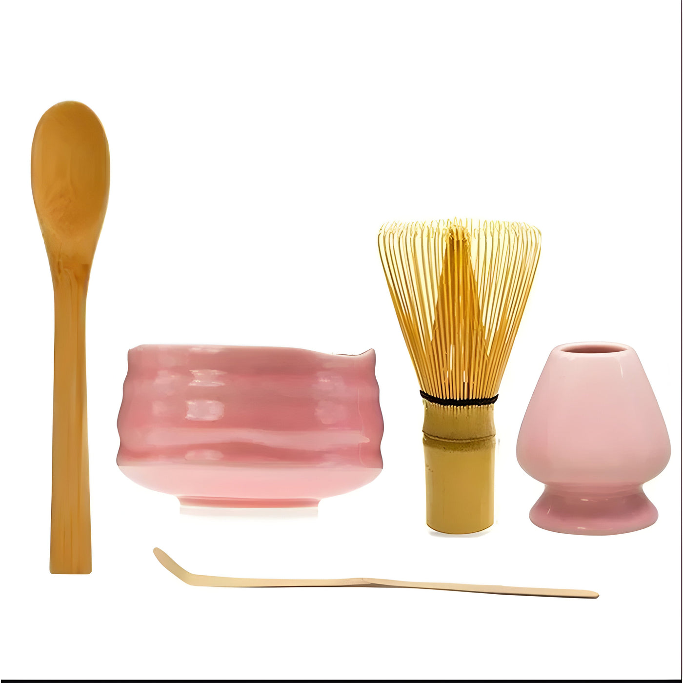 SakuraWhisk Set – Japanisches Keramik-Matcha-Set in glänzendem Rosa