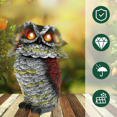 NightGlare Statue - Solarbetriebene Eulenstatue