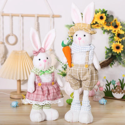 JollyHoppers Puppe – Dekorativer Osterhasen mit einziehbaren Beinen