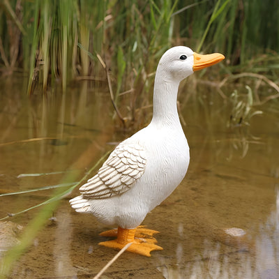 PuddlePals Skulptur – Bauernhaus-Stil Enten- & Gänsefigur