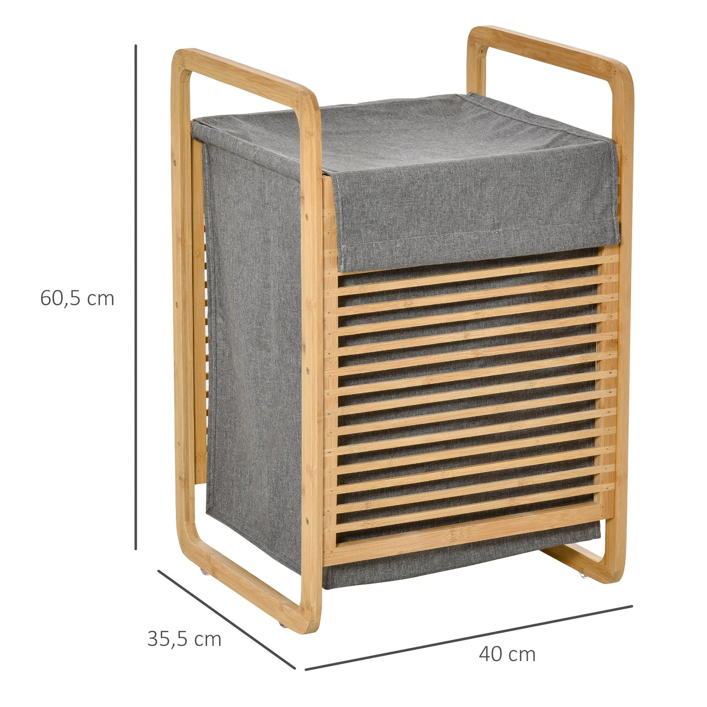 PureWeave Korb – Tragbarer Wäschekorb aus Bambus mit Deckel