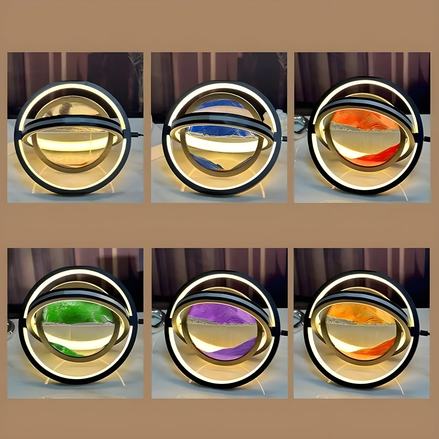 TranquilDune Lampe – 360° drehbare Sandkunst-Nachtlampe