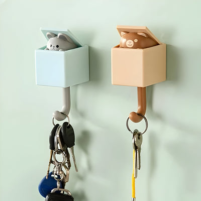 MeowGrip Haken – Selbstklebende Tier-Wandhaken für Schlüssel
