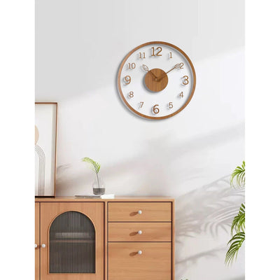 TimberTouch Clock - Minimalistische Holzmaserung Wanduhr