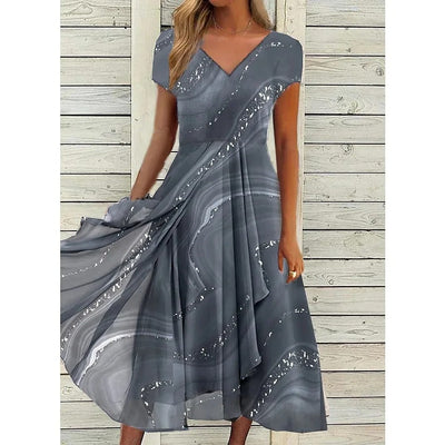 Naomi™ - V-Ausschnitt Midi Kleid