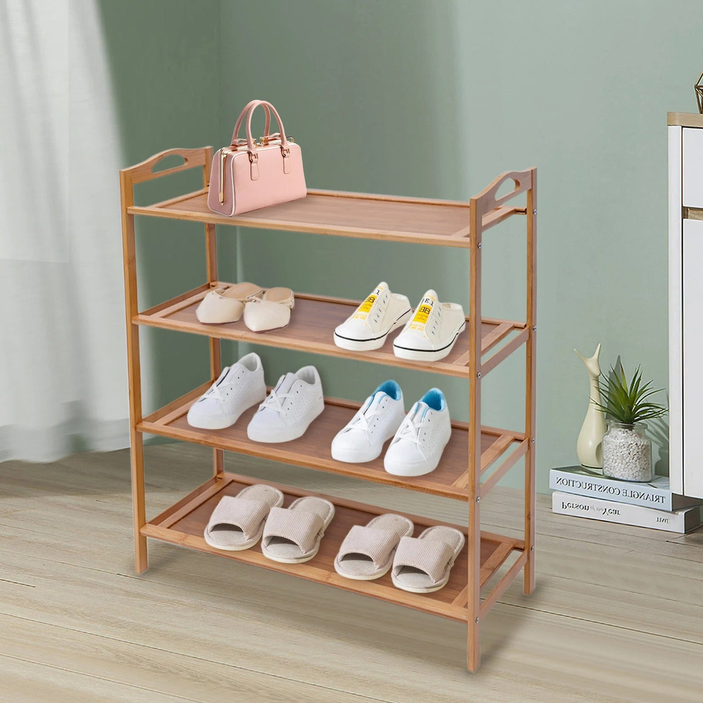 TidySole Rack – 4-stufiges Holzregal