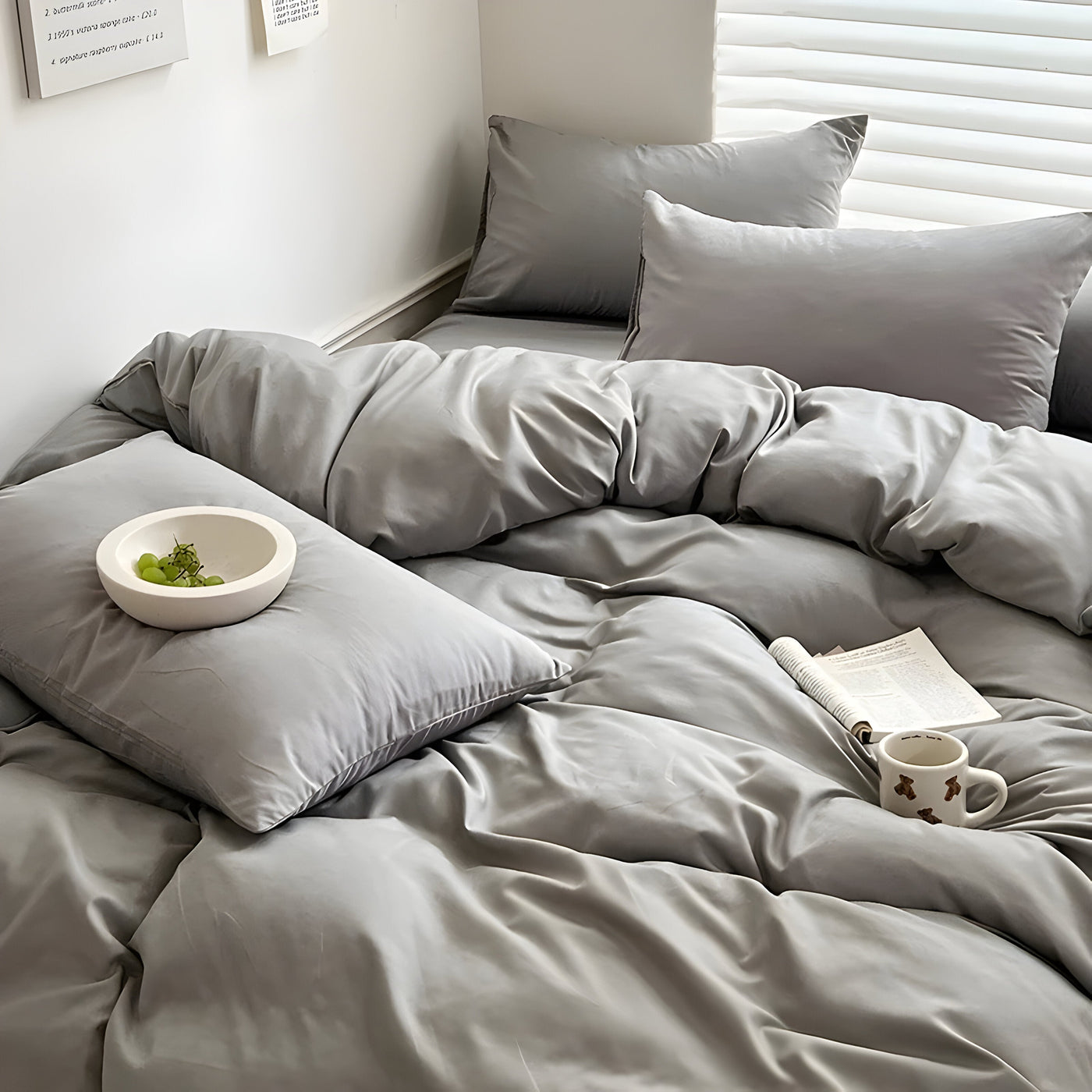 CloudHaven - Einfarbige Baumwolle Bettwäsche-Set