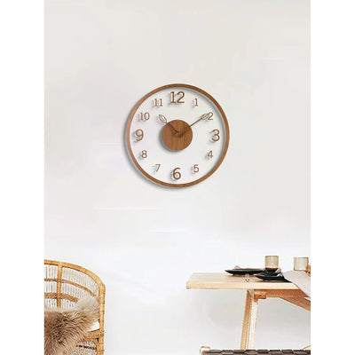 TimberTouch Clock - Minimalistische Holzmaserung Wanduhr
