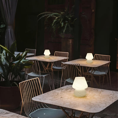 BedsideAura Lampe - Dekorative Glas-Tischlampe